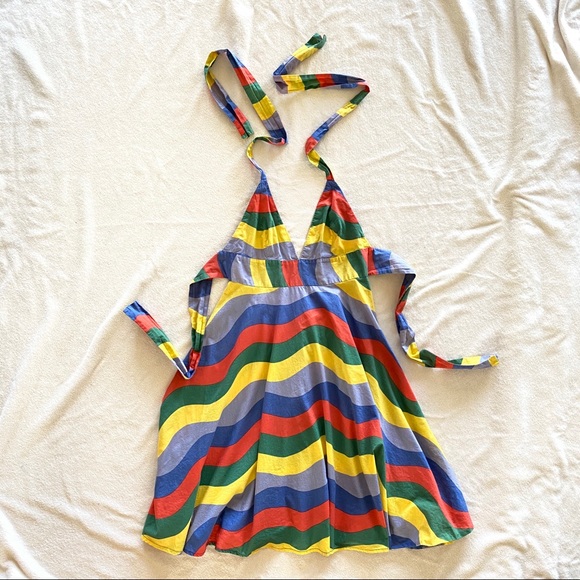 BB Dakota Dresses & Skirts - BB Dakota 70's Inspired Rainbow Halter Dress